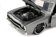 Jada Roadrunner side profile to showcase die-cast build and tires.
