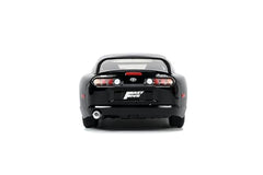 Jada Supra die-cast, open hood shot, highlights accessible engine bay for display.