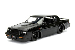 Jada Buick Grand National 1987 glossy black, full-body 1:24 display-ready detail