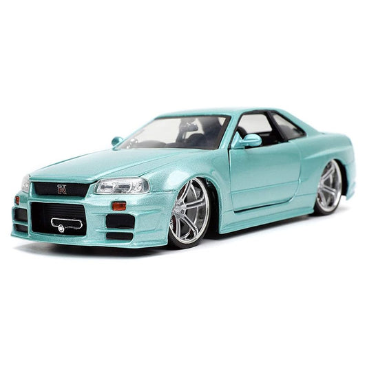 Jada Brian's Skyline GT-R R34 exterior with movie-accurate detailing for display.