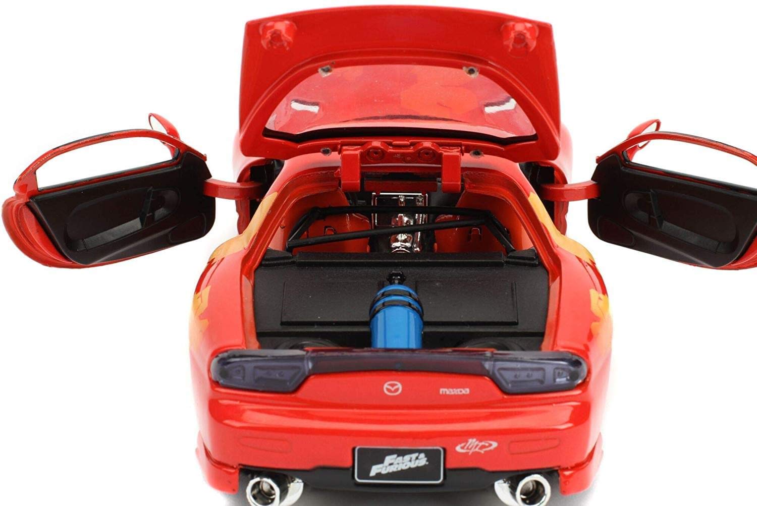 Jada Fast and Furious display setup with Mazda RX-7 model