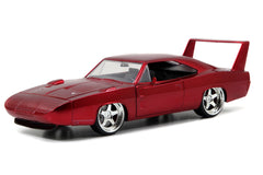 Jada Dom's Dodge Charger Daytona 1:24 front view highlights authentic movie styling for display