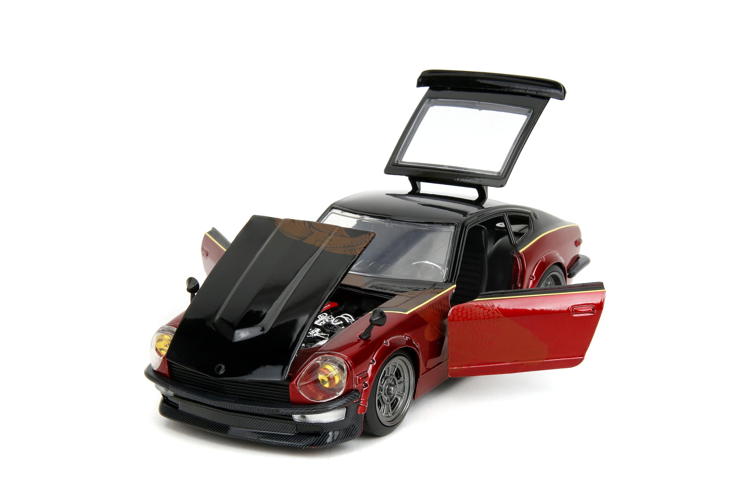 Jada Fast X 1972 Datsun 240Z premium rubber tires enhance realism.