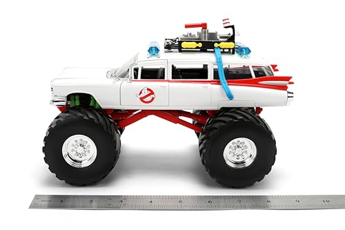 Jada Ghostbusters Ecto-1 rear view illustrates detailed silhouette and decals