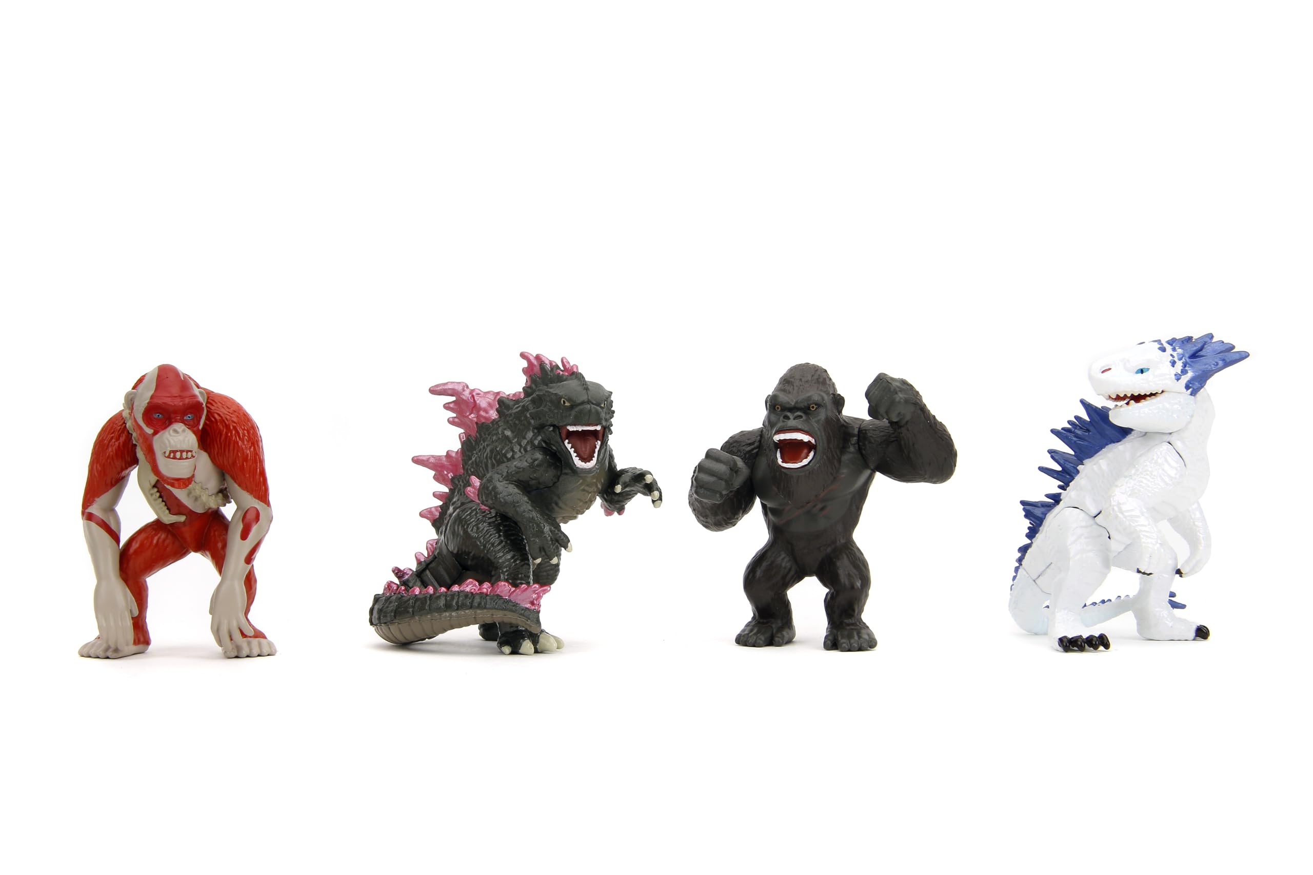 Jada Godzilla x Kong Metalfigs 4 Pack group shot for display and collection