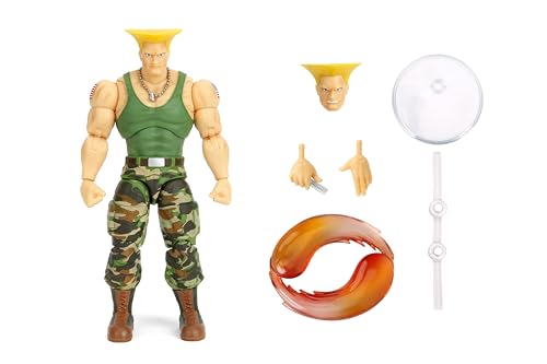 Jada Guile action figure hand poses for dynamic combat stances.