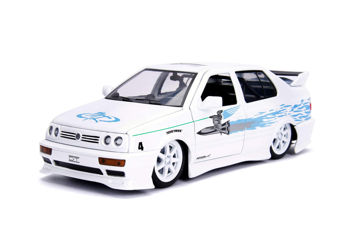 Jada Jesse's Volkswagen Jetta 1:24 front view highlights collectible detail for display.