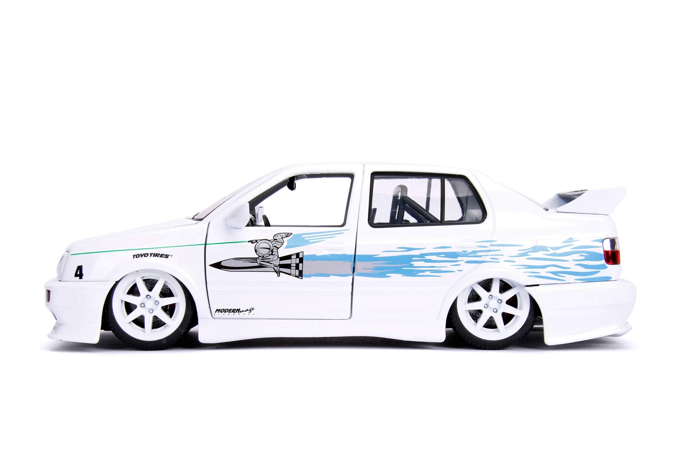 Jada Jesse's Volkswagen Jetta 1:24 open doors show interior access.