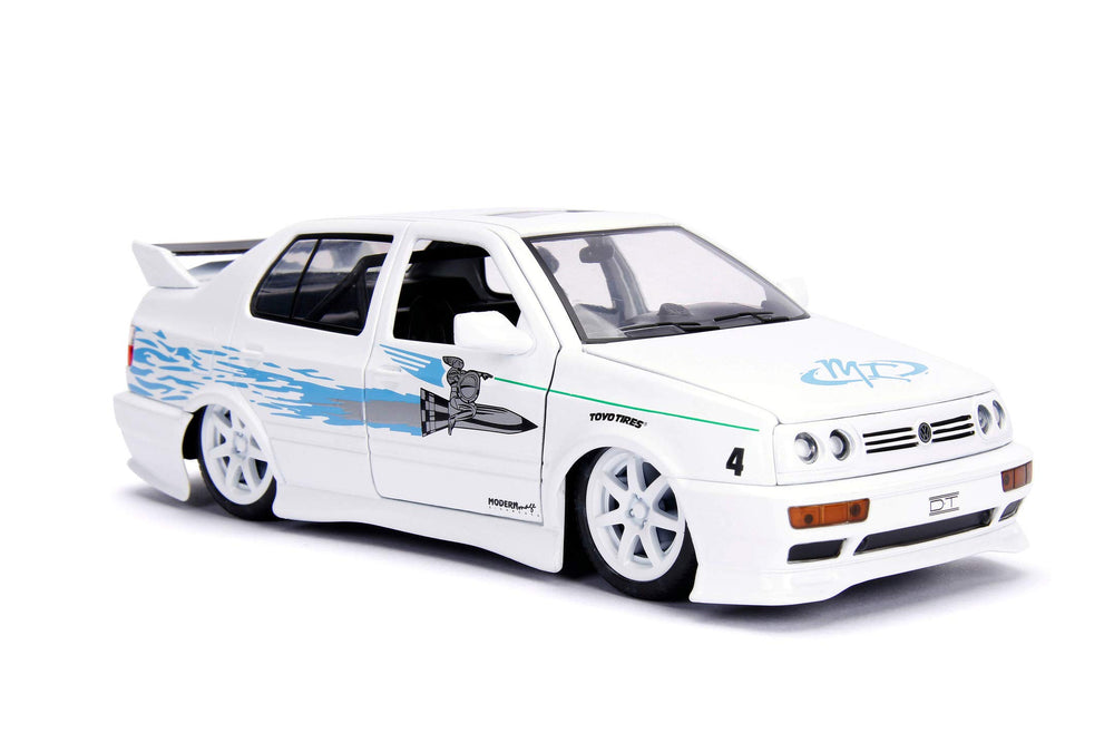 Jada Jesse's Volkswagen Jetta 1:24 trunk detail adds authentic storage vibe.
