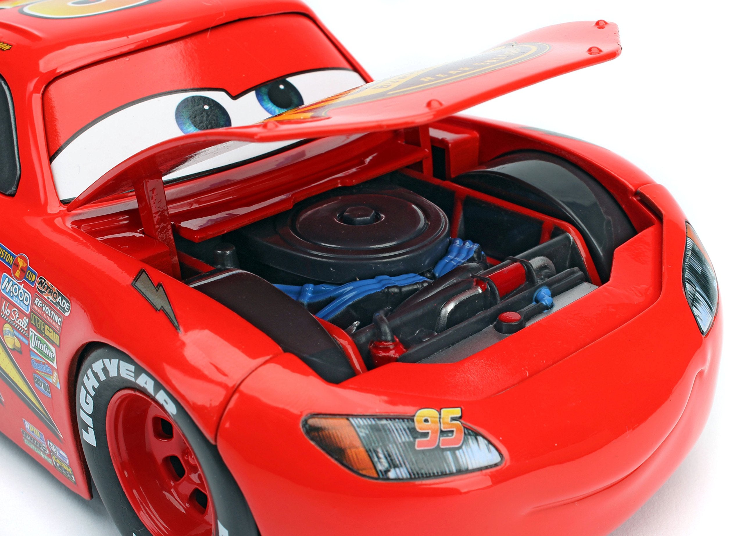 Jada Lightning McQueen open hood detail adds authentic on-screen realism
