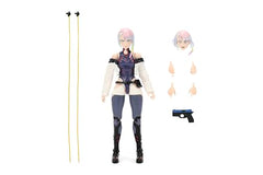 Lucy pistol accessory included for action-ready figure photography.