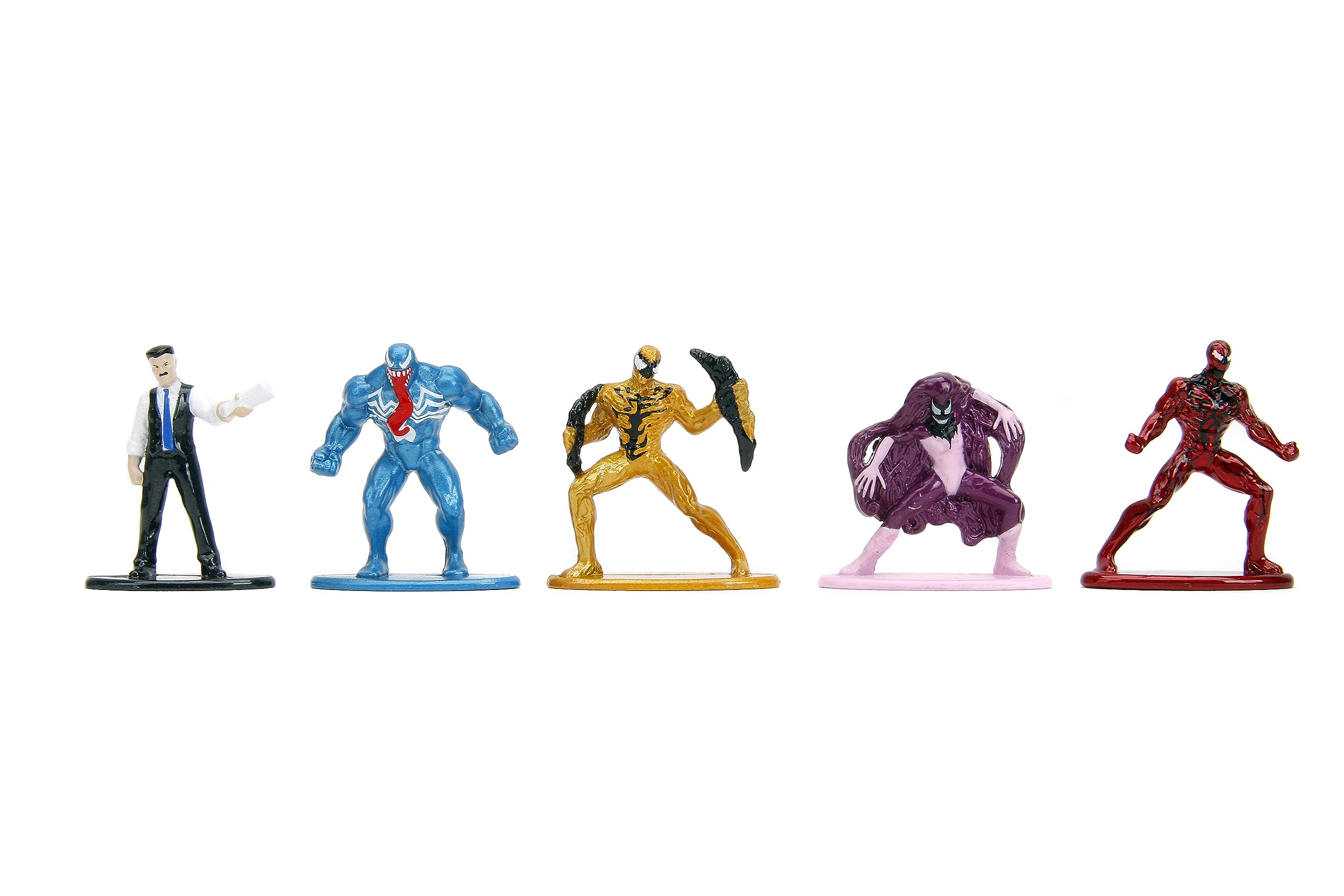 Jada Marvel Spider-Man Nano MetalFigs Carnage figure with red accents.