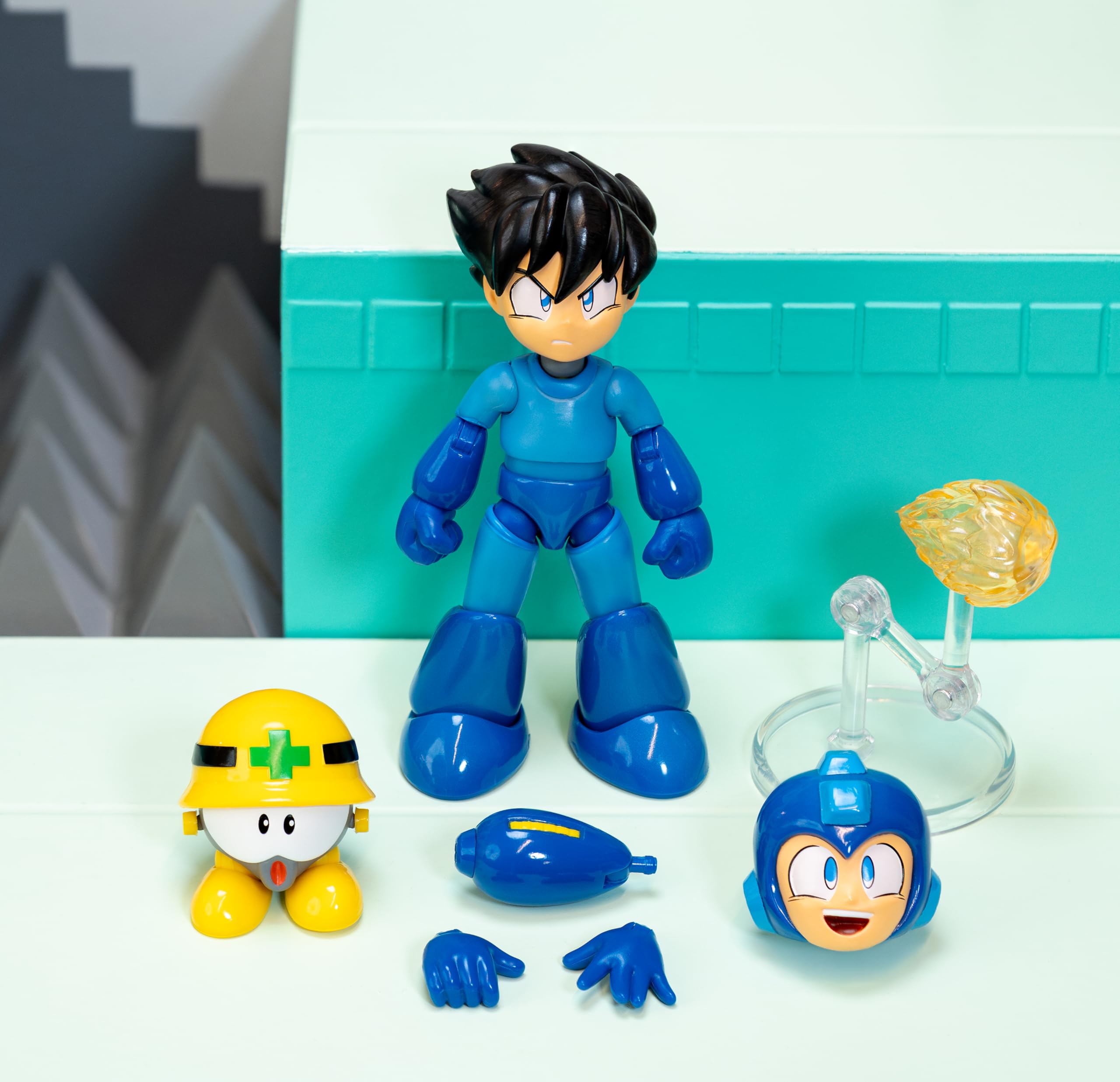 Jada Mega Man Wave 3 retro pixel art box for display appeal.