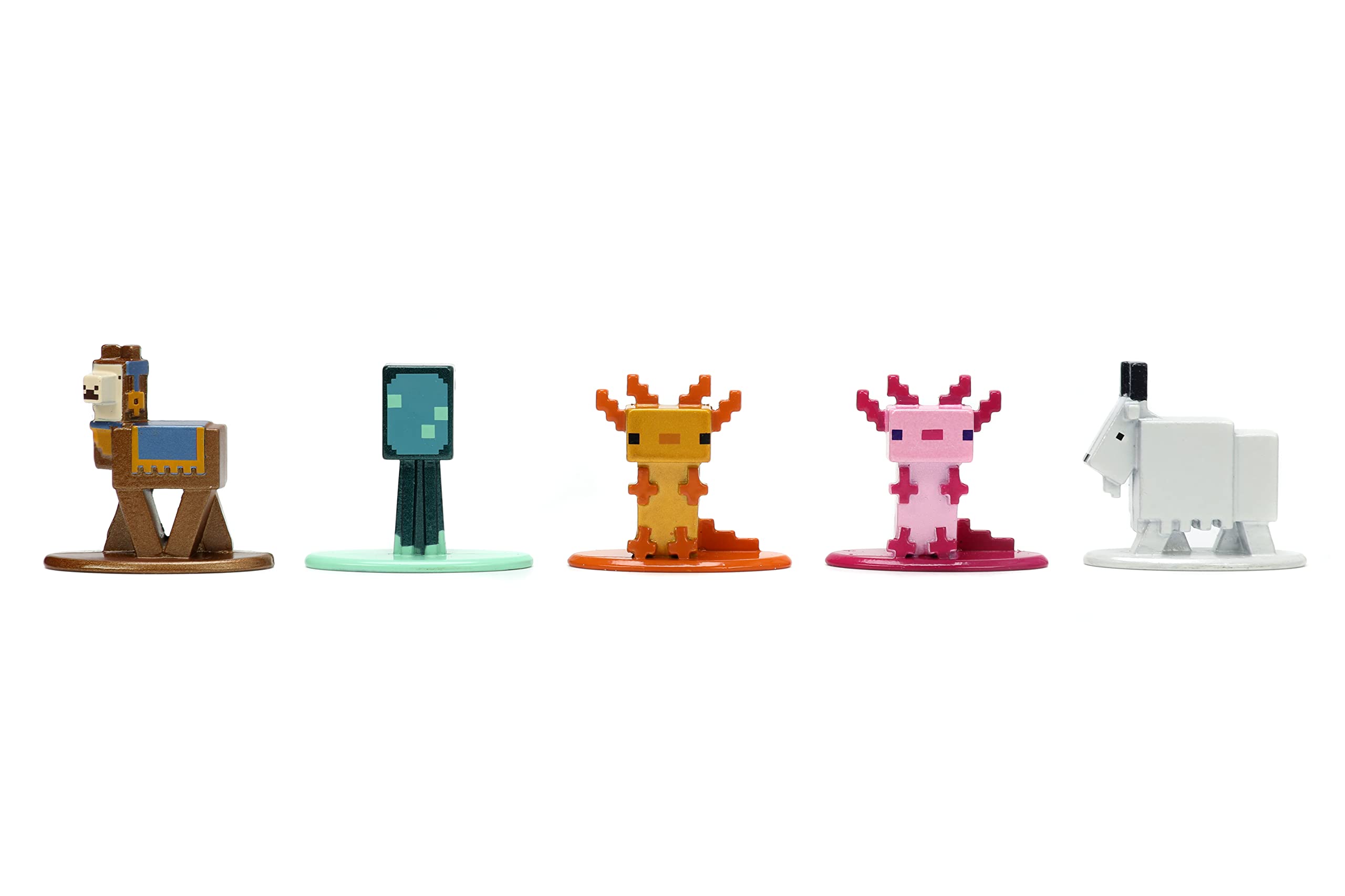 Jada Minecraft Caves and Cliffs Gold Axoloti figure shows a rare glow style