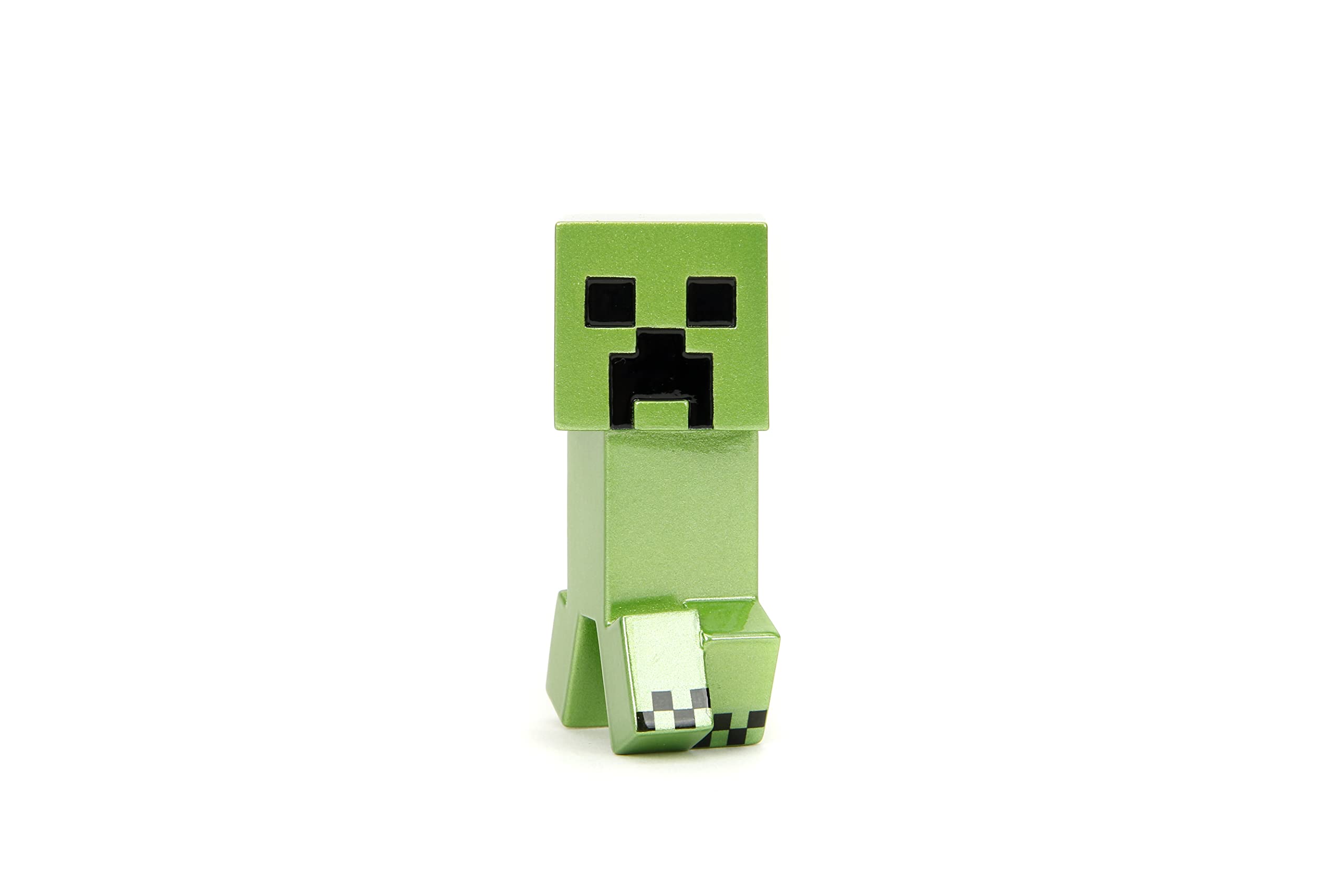 Jada Minecraft Creeper 2.5-inch metalfig side view, adds drama to your display.