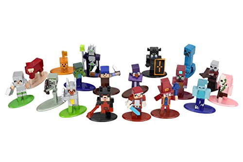 Jada Minecraft Dungeons Nano MetalFig Adriene with Wolf Armor ready for shelf display