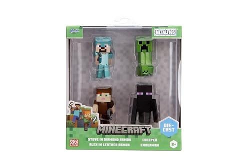 Jada Minecraft MetalFigs Alex in Leather Armor on desk display