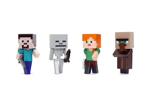 Jada Minecraft Metalfigs 4-Pack Alex with Axe front view for display
