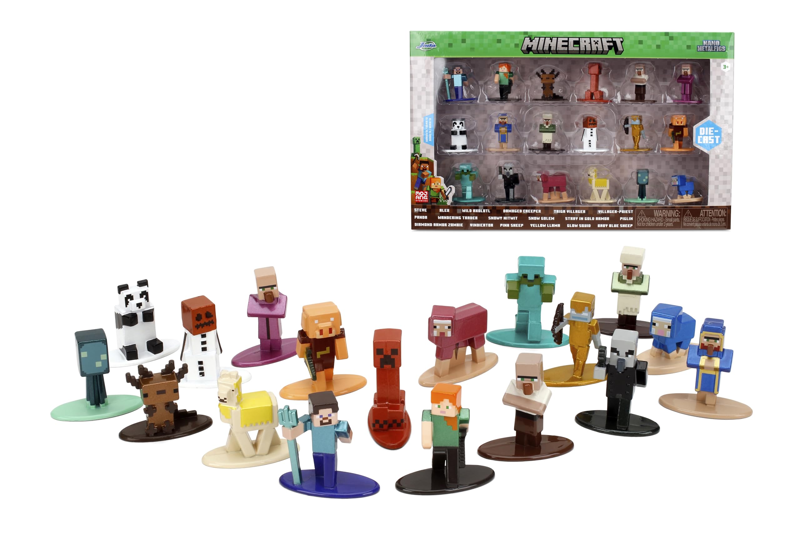 Jada Minecraft Nano Metalfigs Series 13 Steve with trident figure for durable display and play