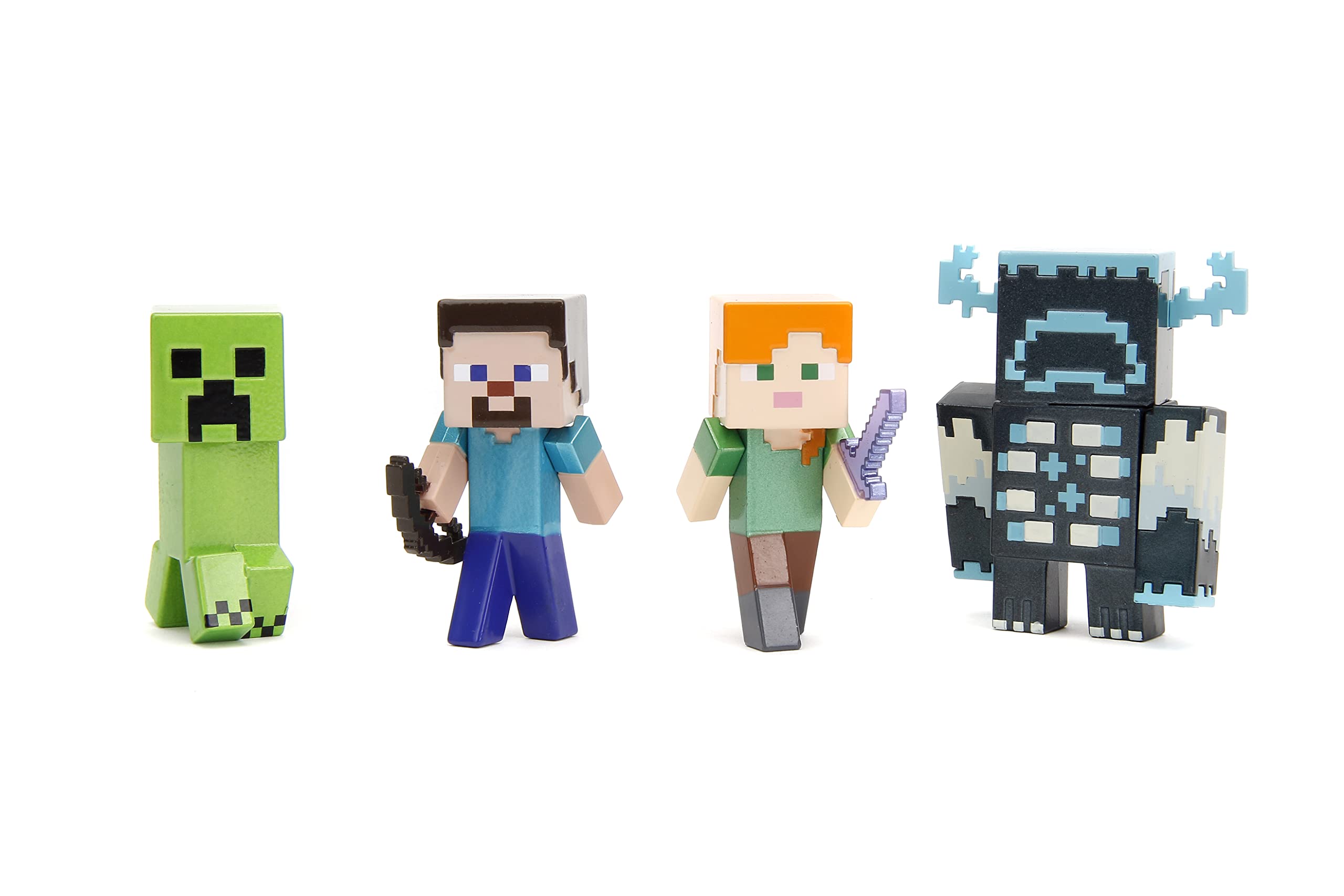 Jada Minecraft Steve 2.5-inch metalfig front view, ideal for desk display.