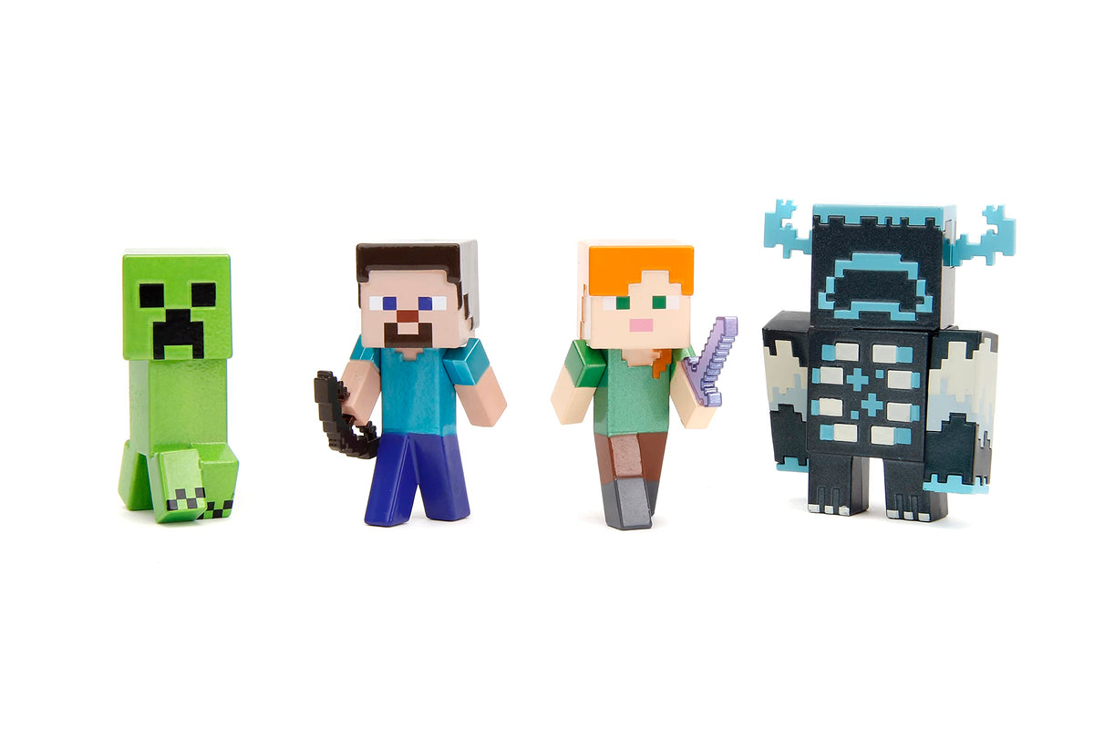 Jada Minecraft Steve 2.5-inch metalfig front view, ideal for desk display.
