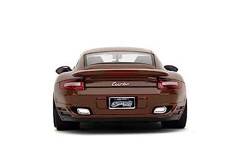 Trunk opening detail on the Jada MMS 1:24 Porsche 911 Turbo for interactive display.