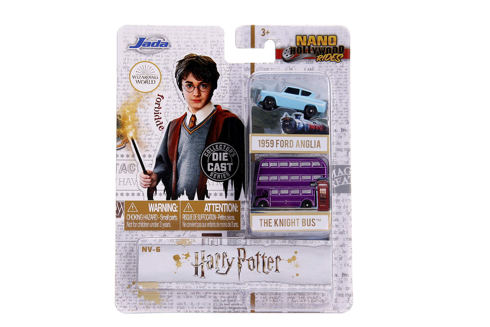 Jada Nano Hollywood Rides Ford Anglia front view for display and collection.