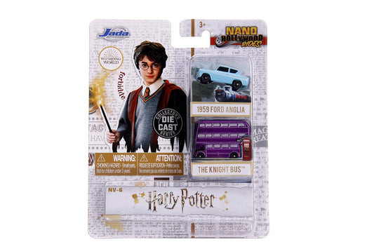 Jada Nano Hollywood Rides Ford Anglia front view for display and collection.
