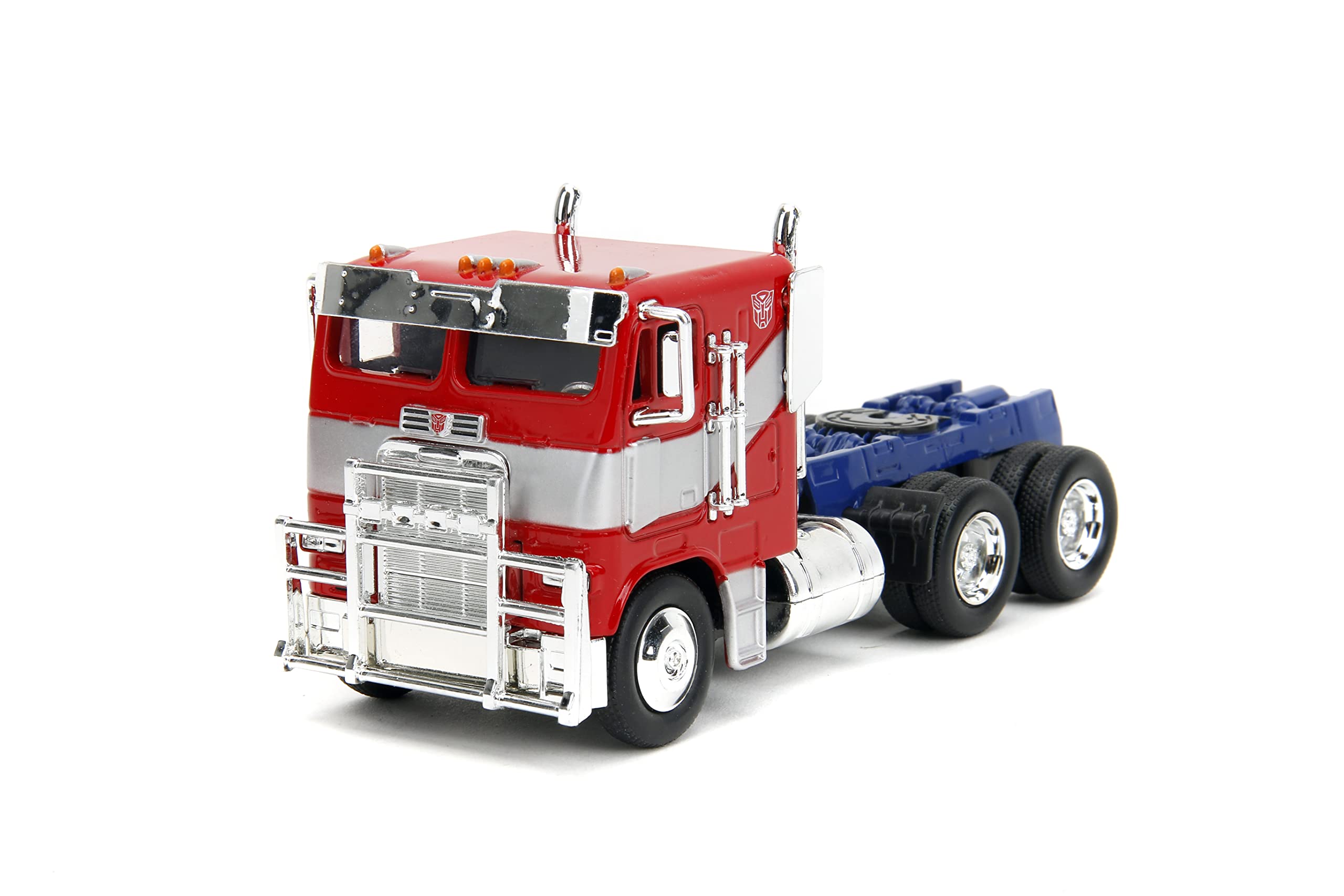 Jada Optimus Prime die-cast with opening doors for interactive display.
