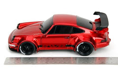 Jada Pink Slips Porsche RWB 964 top view highlights color depth and accurate roof line.