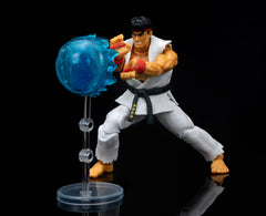 Jada Ryu figure with Hadoken accessory ready for arcade-inspired play.