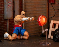 Jada Sagat deluxe stand included for stable posing and display
