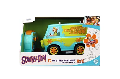 Jada Scooby-Doo Mystery Machine RC windows view featuring Shaggy and Scooby-Doo cameo.