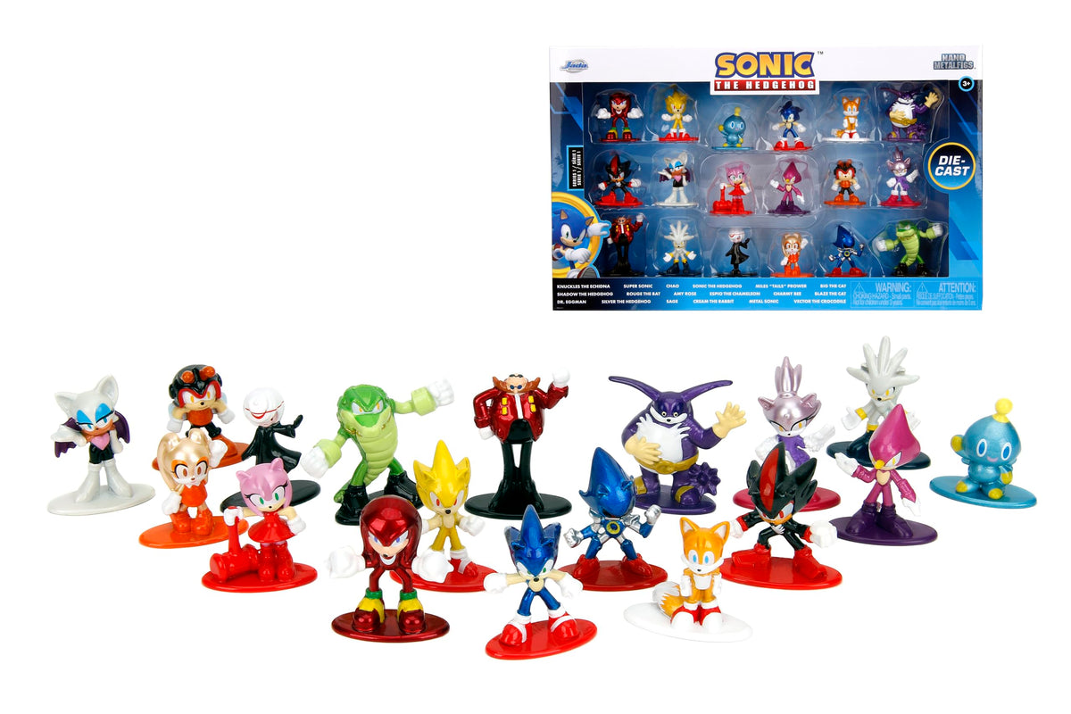 Jada Sonic Hedgehog Nano MetalFig with glossy finish for shelf display