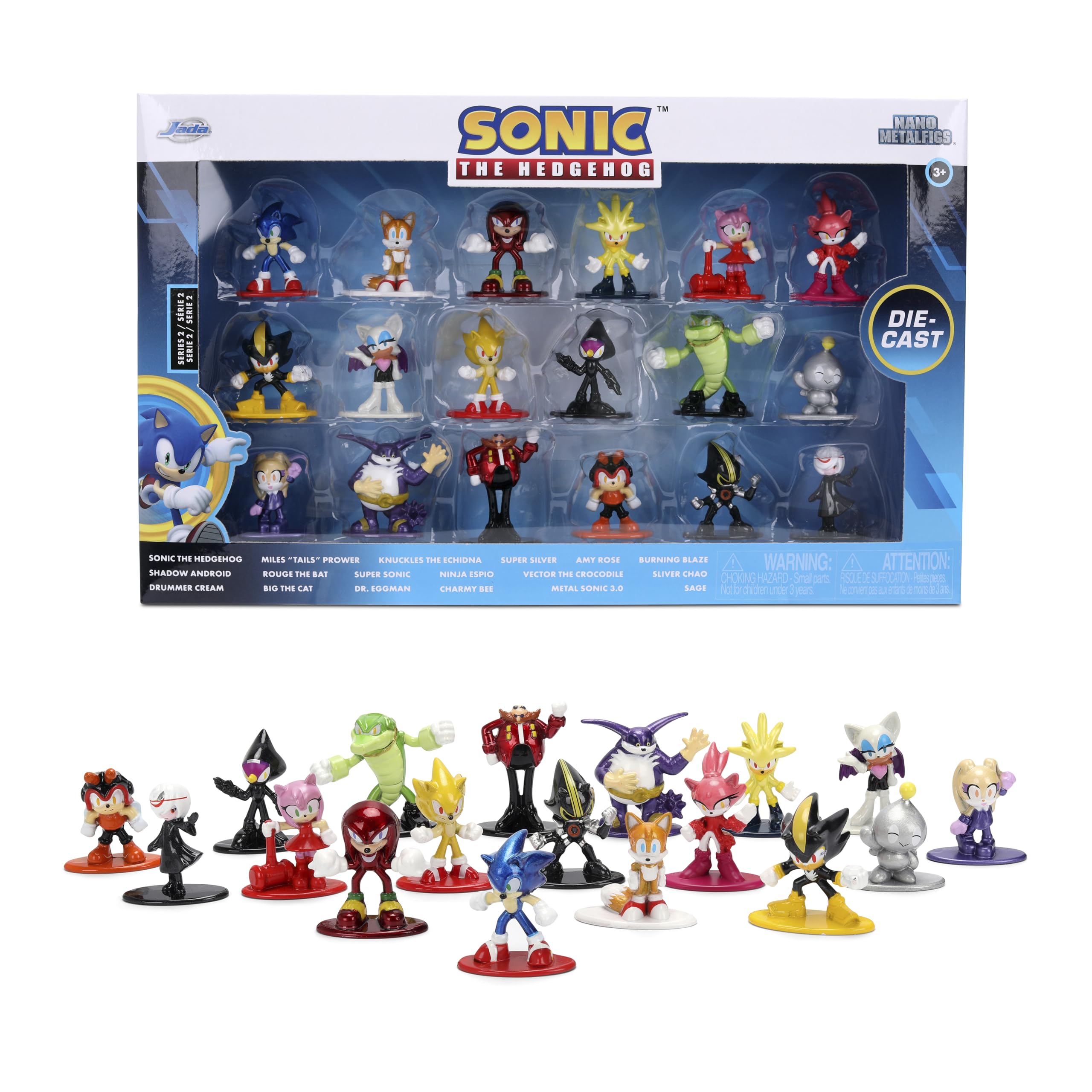 Jada Sonic Series 2 Sonic figure in die-cast metal for bold display and play.
