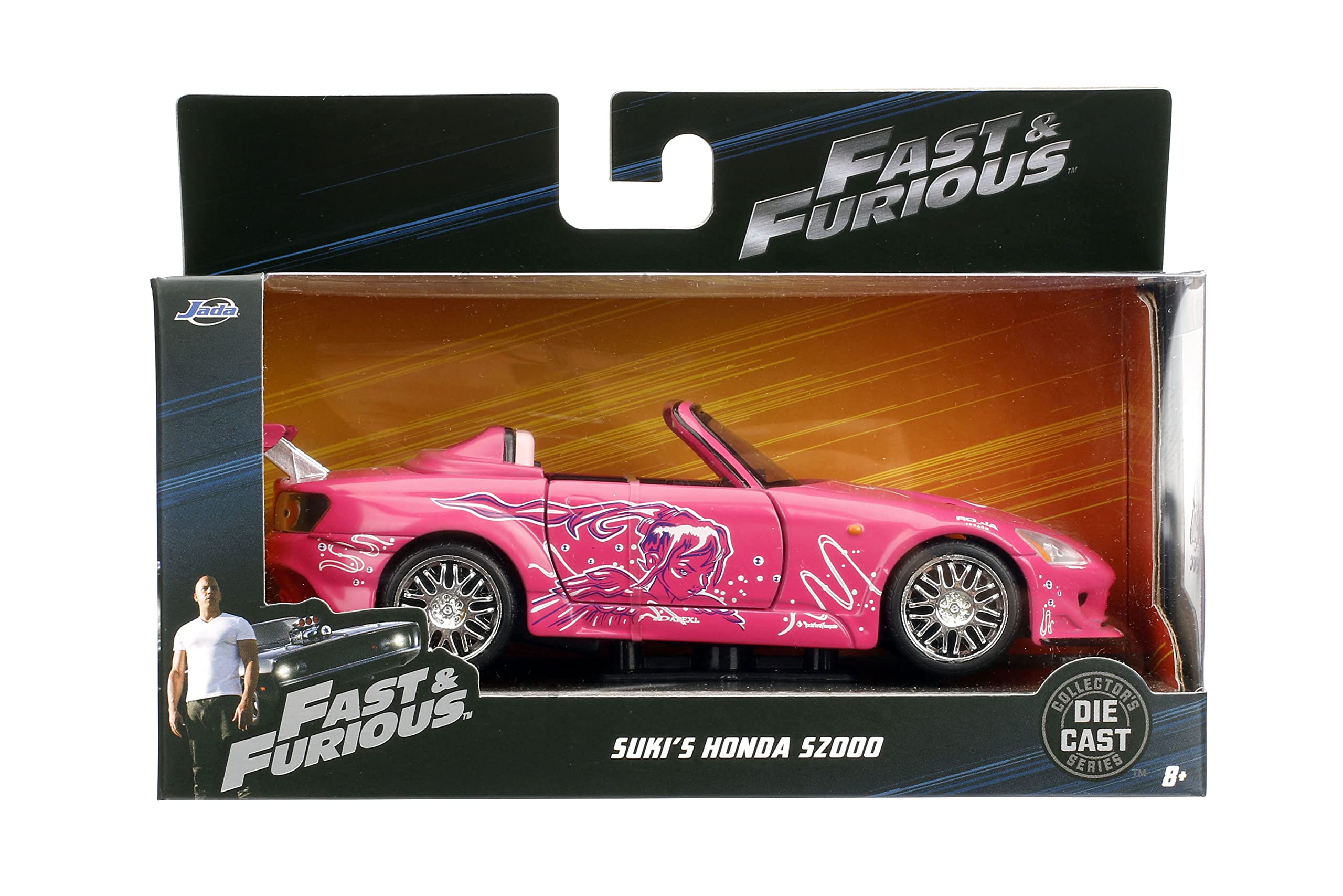 Jada Suki's Honda S2000 display-ready die-cast for shelf collections.