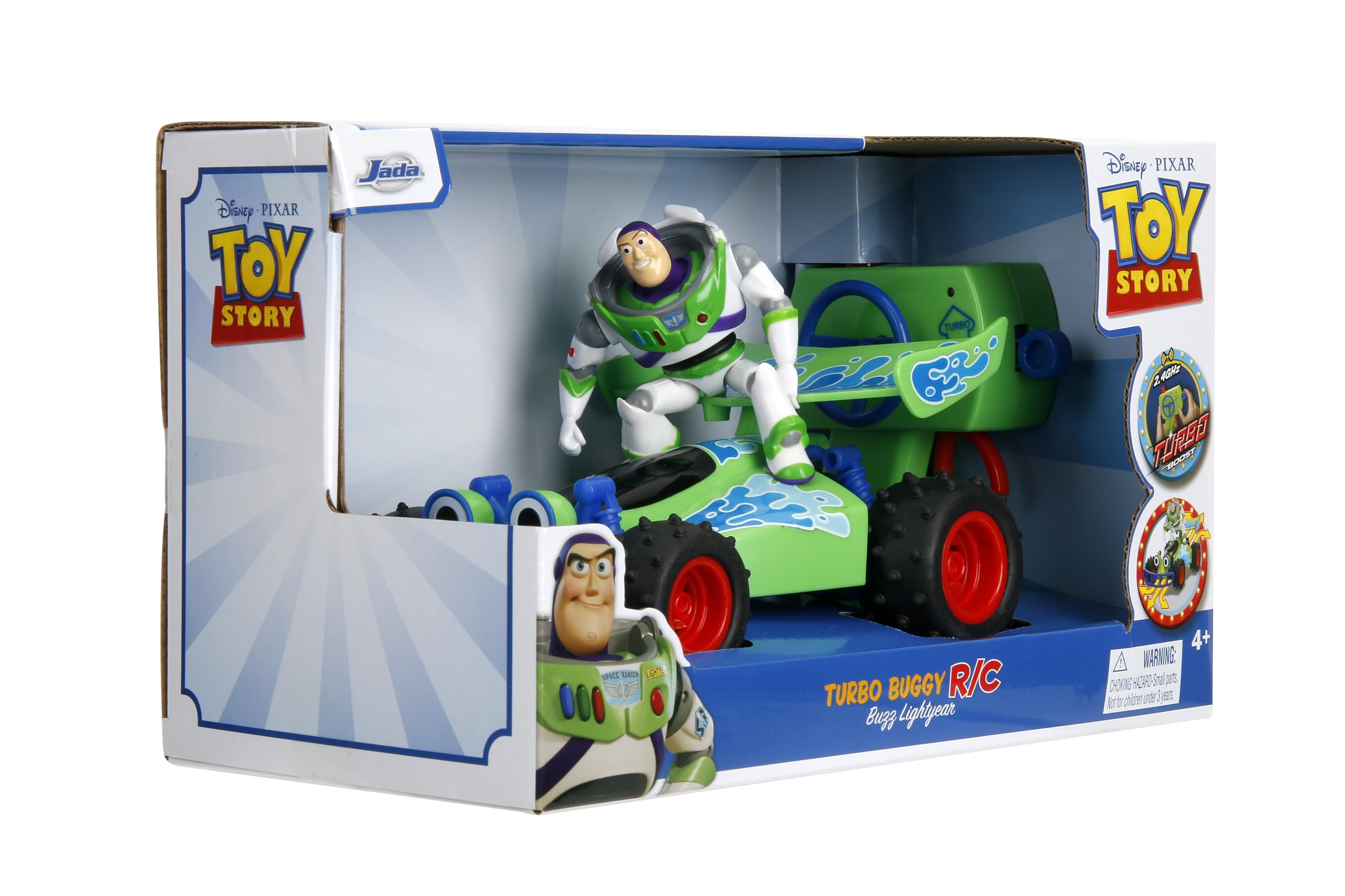 Jada Toy Story Turbo Buggy durable tires support confident spins during indoor races.