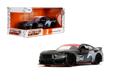 Jada Toys Bigtime Muscle Mustang Dark Horse front view with glossy black finish for display