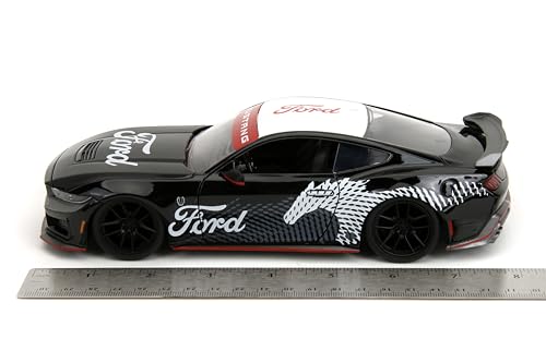Jada Toys Bigtime Muscle Mustang Dark Horse open hood reveals engine bay detail