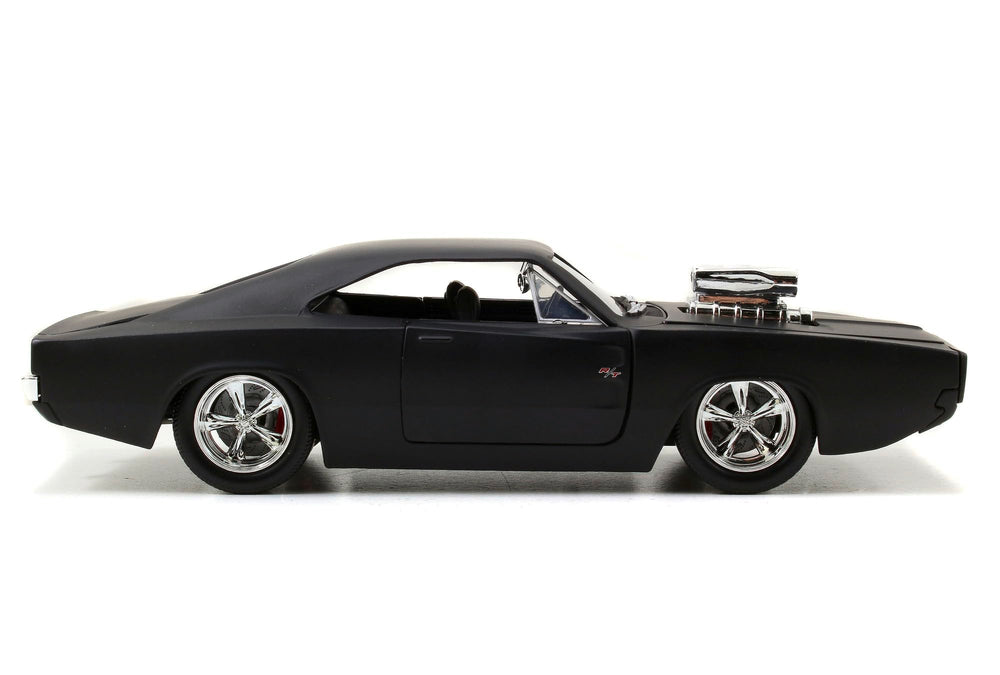 Jada Toys Furious 7 1970 Dodge Charger rubber tires provide authentic texture for play or display.