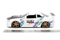 Jada Toys JDM Tuners Nissan Skyline GT-R R34 glossy white left-side profile