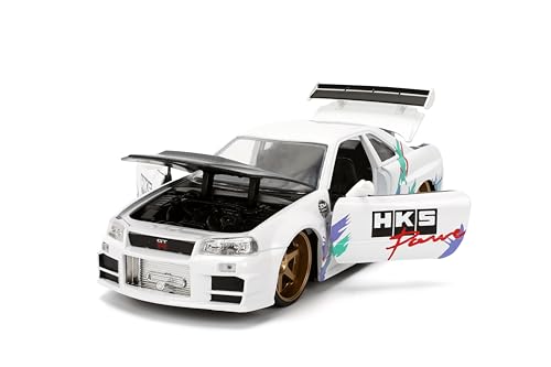 Jada Toys JDM Tuners Nissan Skyline GT-R R34 glossy white right-side profile