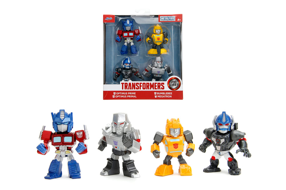 Jada Transformers 2.5-inch Metalfigs 4-pack, Optimus Prime for a bold display