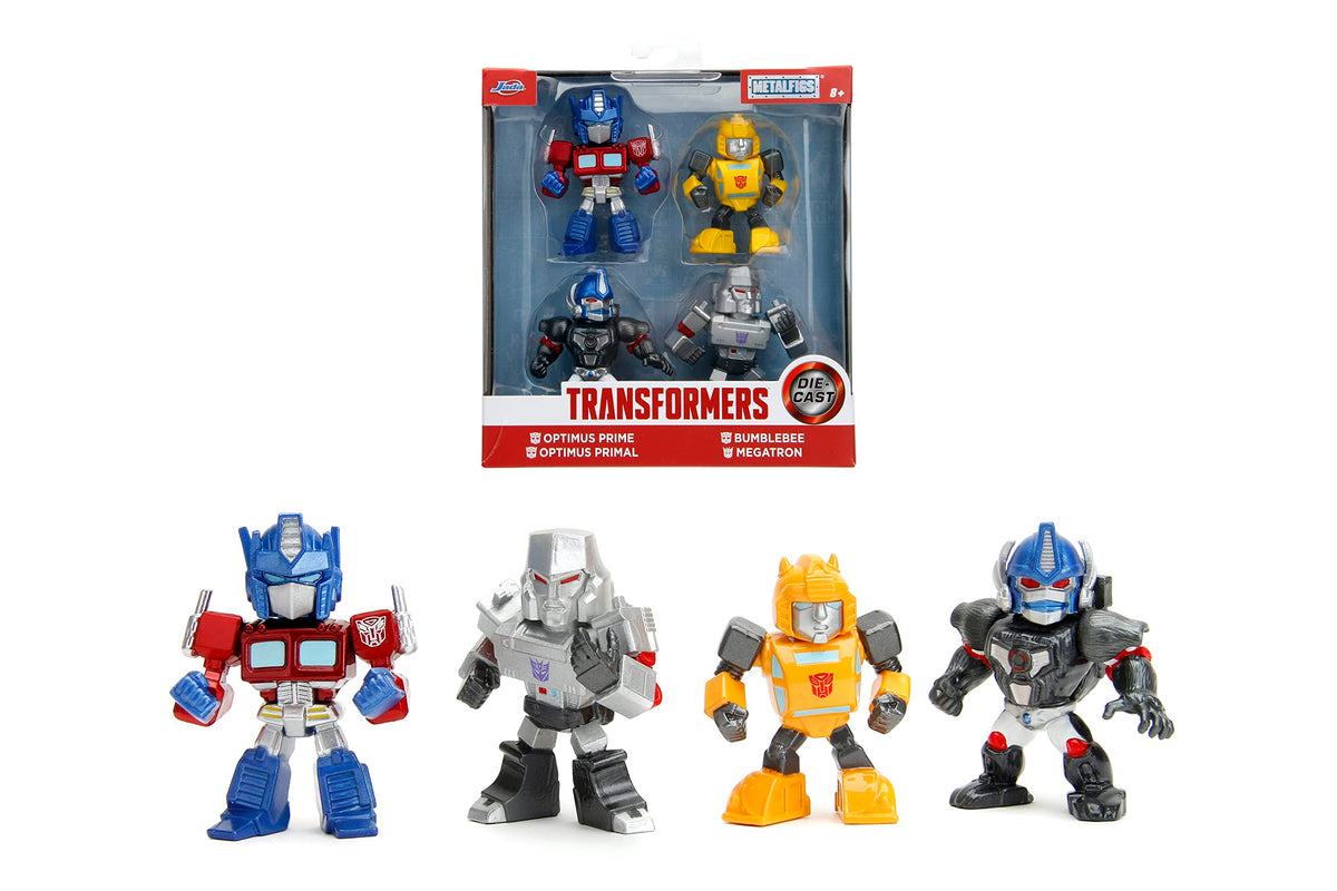 Jada Transformers 2.5-inch Metalfigs 4-pack, Optimus Prime for a bold display