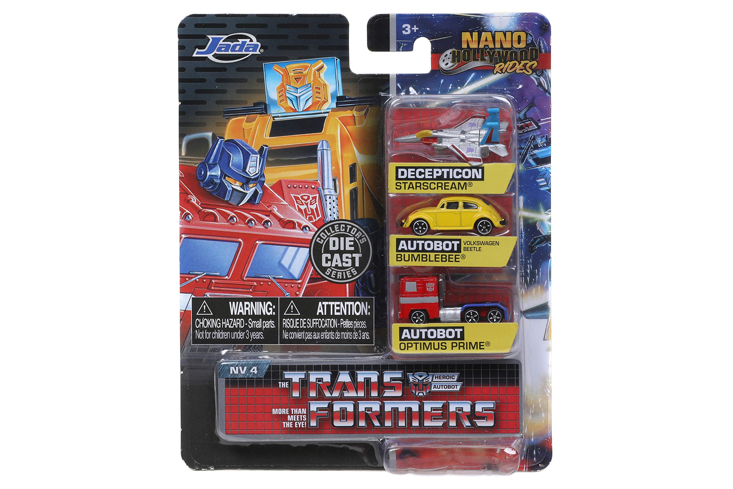 Jada Transformers G1 Nano 3-pack collectible and display-ready.