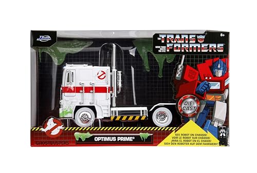 Jada Optimus Prime Big Rig with Ecto-1 graphics, rear view showing decals
