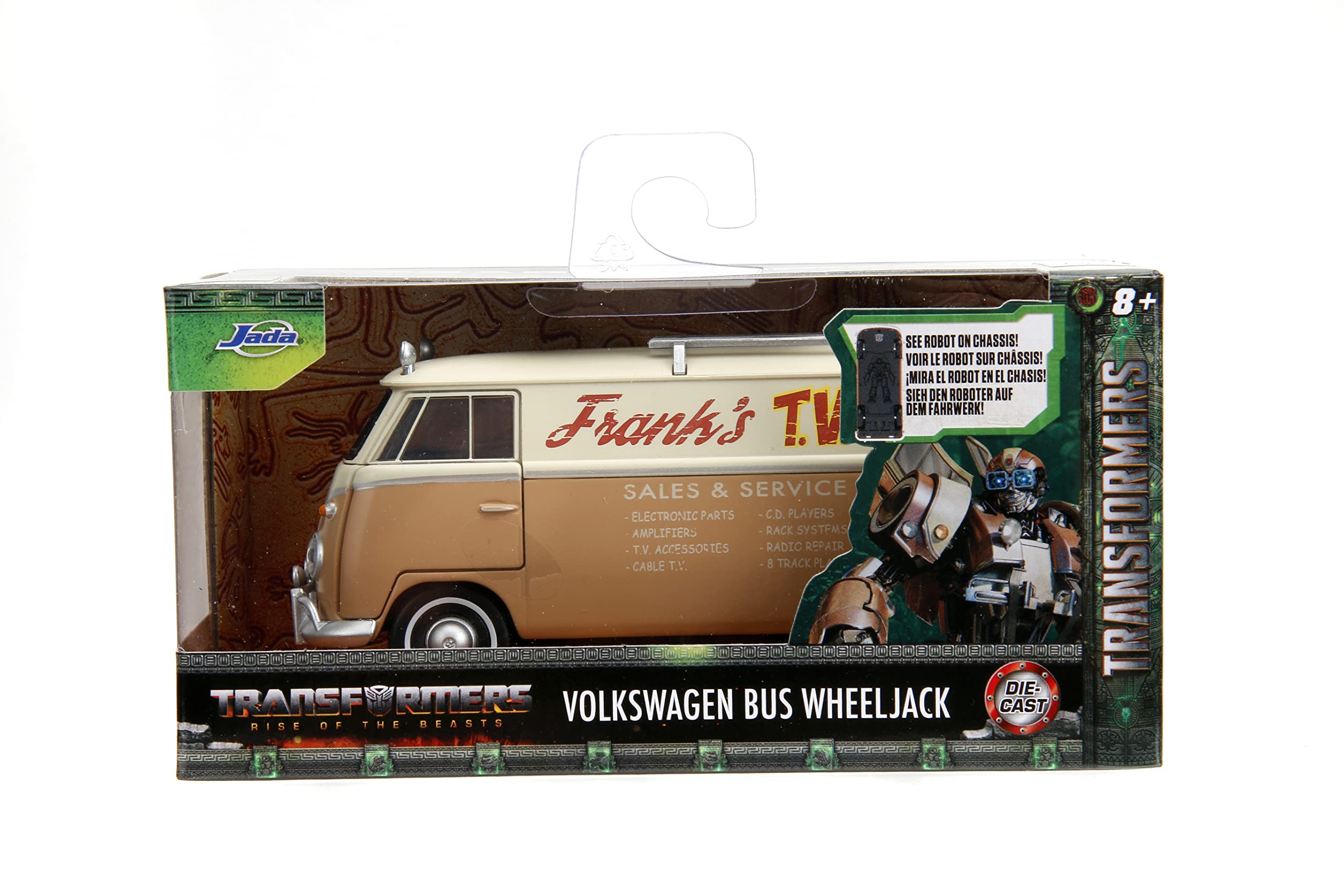 Jada Wheeljack Bus side profile reveals precise sculpt and collector appeal.