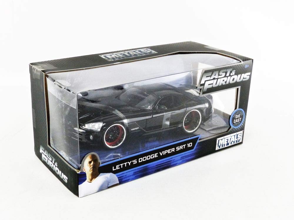 Jada Letty's Viper real rubber tires enhance realism.