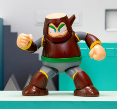 Retro Mega Man artwork on packaging boosts nostalgia during display.