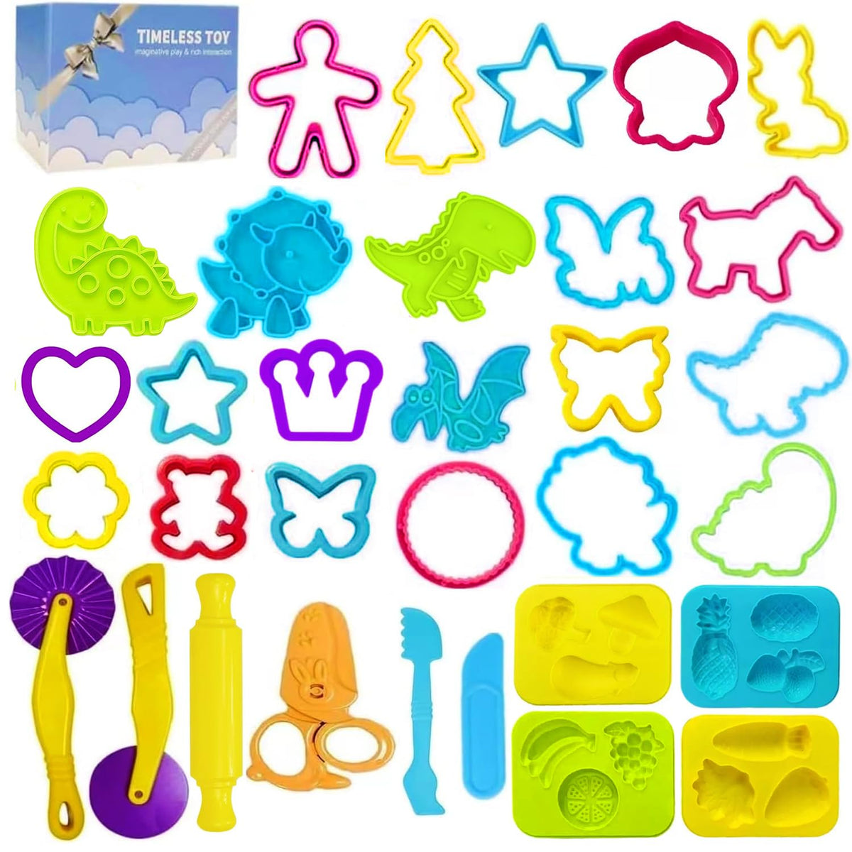Jaeespon dinosaur mold for imaginative dough art and play